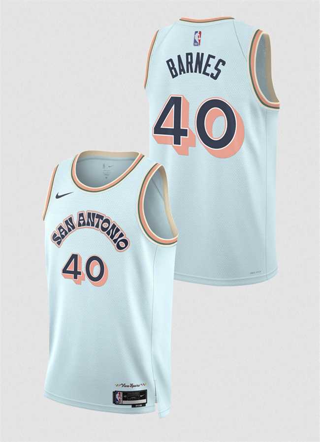 Men's San Antonio Spurs #40 Harrison Barnes Light Blue 2024-25 City Edition Stitched Jersey Dzhi,We sell and wholesale Men's San Antonio Spurs #40 Harrison Barnes Light Blue 2024-25 City Edition Stitched Jersey Dzhi on line form chian!